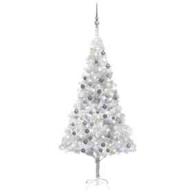 Beleuchteter Weihnachtsbaum mit Lichtern und Kugeln silber 180 cm von vidaXL, Weihnachtsbäume - Ref: Foro24-3077696, Preis: 5...