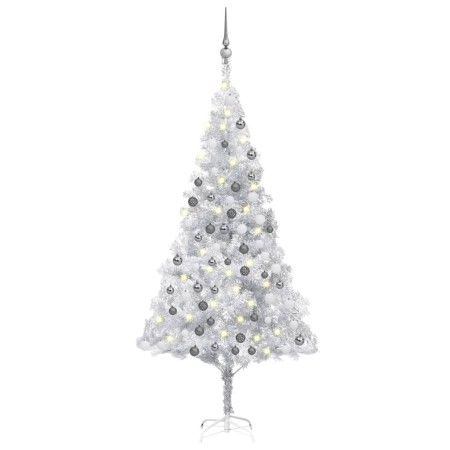 Pre-lit Christmas tree with lights and balls silver 180 cm by vidaXL, Christmas trees - Ref: Foro24-3077696, Price: 53,72 €, ...