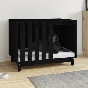 Dog bed solid black pine wood 90x60x67 cm by vidaXL, Dog kennels - Ref: Foro24-822490, Price: 205,99 €, Discount: %