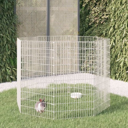 Animal enclosure with 8 galvanized iron panels measuring 54x100 cm each. by vidaXL, Cages and habitats for small animals - Re...