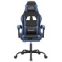 Drehbarer Gaming-Stuhl und Fußstütze aus schwarzem, blauem Kunstleder von vidaXL, Gaming-Stühle - Ref: Foro24-349579, Preis: ...