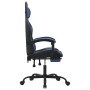 Silla gaming giratoria y reposapiés cuero sintético negro azul de vidaXL, Sillones para videojuegos - Ref: Foro24-349579, Pre...