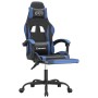 Drehbarer Gaming-Stuhl und Fußstütze aus schwarzem, blauem Kunstleder von vidaXL, Gaming-Stühle - Ref: Foro24-349579, Preis: ...