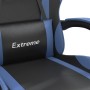 Silla gaming giratoria y reposapiés cuero sintético negro azul de vidaXL, Sillones para videojuegos - Ref: Foro24-349579, Pre...