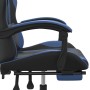 Silla gaming giratoria y reposapiés cuero sintético negro azul de vidaXL, Sillones para videojuegos - Ref: Foro24-349579, Pre...