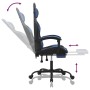 Silla gaming giratoria y reposapiés cuero sintético negro azul de vidaXL, Sillones para videojuegos - Ref: Foro24-349579, Pre...