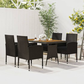 5-Piece Black Synthetic Rattan Garden Dining Set by vidaXL, Garden sets - Ref: Foro24-3120099, Price: 379,12 €, Discount: %