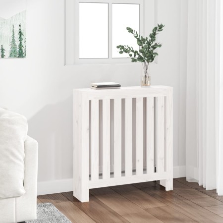 Solid white pine wood radiator cover 79.5x19x84 cm by vidaXL, Accessories for heating radiators - Ref: Foro24-822567, Price: ...