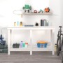 Werkbank aus massivem Weißkiefernholz, 140 x 50 x 80 cm von vidaXL, Arbeitstische - Ref: Foro24-822507, Preis: 127,39 €, Raba...