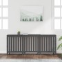 Solid pine wood radiator cover in gray, 210x21x85 cm by vidaXL, Accessories for heating radiators - Ref: Foro24-822588, Price...