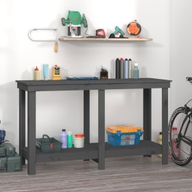 Solid gray pine wood workbench 140x50x80 cm by vidaXL, Work tables - Ref: Foro24-822508, Price: 104,99 €, Discount: %