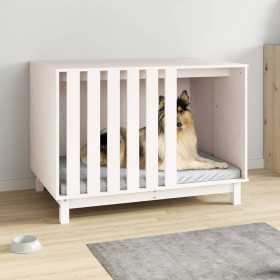 Hundebett aus massivem Kiefernholz weiß 100x70x72 cm von vidaXL, Hundehütten - Ref: Foro24-822492, Preis: 196,60 €, Rabatt: %