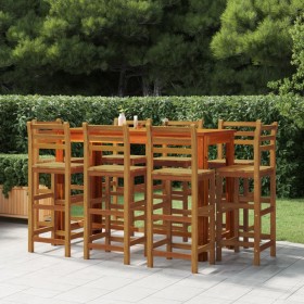 Garten-Barmöbel-Set 9-teilig aus massivem Akazienholz von vidaXL, Gartensets - Ref: Foro24-3116025, Preis: 660,66 €, Rabatt: %