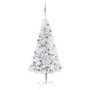 Árbol de Navidad preiluminado con luces y bolas plateado 150 cm de vidaXL, Arboles de navidad - Ref: Foro24-3077695, Precio: ...