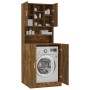 Smoked oak plywood washing machine cabinet by vidaXL, Accessories for washing machines and dryers - Ref: Foro24-3120182, Pric...