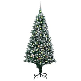 Árbol de Navidad helado con luces, bolas y piñas 240 cm de vidaXL, Arboles de navidad - Ref: Foro24-3077705, Precio: 177,99 €...