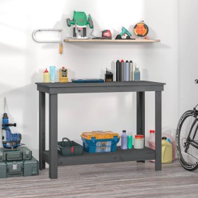 Werkbank aus massivem Kiefernholz grau 110x50x80 cm von vidaXL, Arbeitstische - Ref: Foro24-822503, Preis: 100,87 €, Rabatt: %