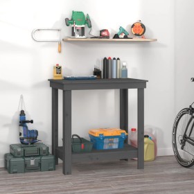 Solid gray pine wood workbench 80x50x80 cm by vidaXL, Work tables - Ref: Foro24-822498, Price: 84,99 €, Discount: %