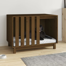 Cama para perros madera maciza pino marrón miel 90x60x67 cm de vidaXL, Casetas para perros - Ref: Foro24-822489, Precio: 155,...