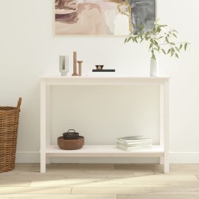 Solid white pine wood console table 110x40x80 cm by vidaXL, Side tables - Ref: Foro24-822283, Price: 113,99 €, Discount: %