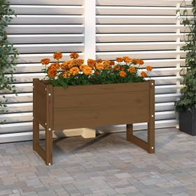 Jardinera madera maciza de pino marrón miel 78x40x52 cm de vidaXL, Maceteros y jardineras - Ref: Foro24-822120, Precio: 72,99...