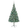 Mattierter Weihnachtsbaum mit Lichtern, Kugeln und Tannenzapfen 210 cm von vidaXL, Weihnachtsbäume - Ref: Foro24-3077701, Pre...