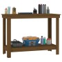 Solid honey brown pine wood workbench 110x50x80 cm by vidaXL, Work tables - Ref: Foro24-822504, Price: 78,53 €, Discount: %