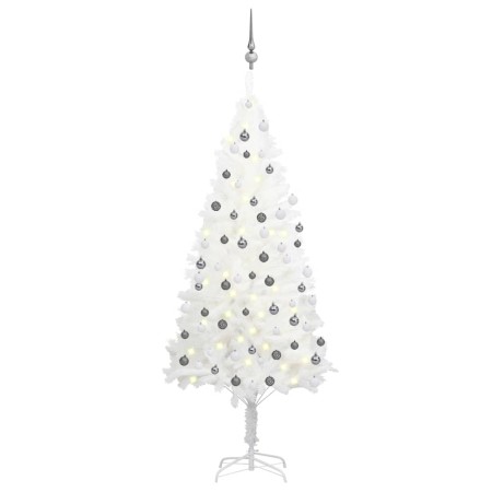 Árbol de Navidad preiluminado con luces y bolas blanco 180 cm de vidaXL, Arboles de navidad - Ref: Foro24-3077720, Precio: 13...