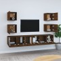 TV furniture set 7 pieces brown oak plywood by vidaXL, TV Furniture - Ref: Foro24-3120244, Price: 186,27 €, Discount: %