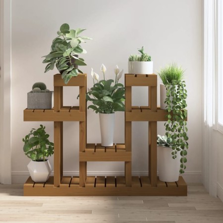 Soporte para plantas madera maciza pino miel 104,5x25x77,5 cm de vidaXL, Soportes para macetas - Ref: Foro24-822100, Precio: ...