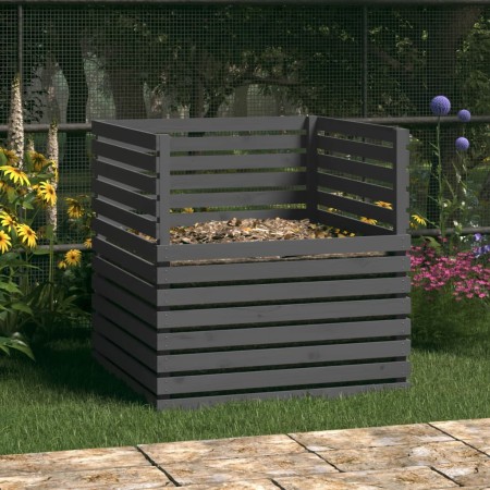 Solid gray pine wood composter 100x100x102 cm by vidaXL, Composters - Ref: Foro24-822194, Price: 177,16 €, Discount: %