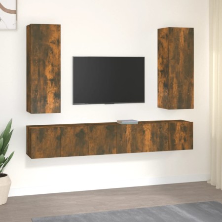 TV-Möbelset 5-teilig aus geräuchertem Eichensperrholz von vidaXL, TV-Möbel - Ref: Foro24-3120209, Preis: 188,23 €, Rabatt: %