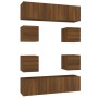 TV furniture set 8 pieces brown oak plywood by vidaXL, TV Furniture - Ref: Foro24-3120214, Price: 208,41 €, Discount: %