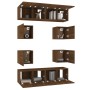 TV furniture set 8 pieces brown oak plywood by vidaXL, TV Furniture - Ref: Foro24-3120214, Price: 208,41 €, Discount: %