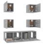 TV furniture set 6 pieces Sonoma gray plywood by vidaXL, TV Furniture - Ref: Foro24-3120240, Price: 147,99 €, Discount: %