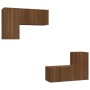 TV furniture set 4 pieces oak brown plywood by vidaXL, TV Furniture - Ref: Foro24-3120274, Price: 122,99 €, Discount: %