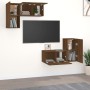 TV furniture set 4 pieces oak brown plywood by vidaXL, TV Furniture - Ref: Foro24-3120274, Price: 122,99 €, Discount: %