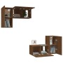 Set de muebles para TV 4 pzas madera contrachapada marrón roble de vidaXL, Muebles TV - Ref: Foro24-3120274, Precio: 122,99 €...