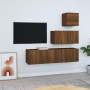 TV furniture set 4 pieces oak brown plywood by vidaXL, TV Furniture - Ref: Foro24-3120319, Price: 130,99 €, Discount: %