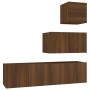 TV furniture set 4 pieces oak brown plywood by vidaXL, TV Furniture - Ref: Foro24-3120319, Price: 130,99 €, Discount: %