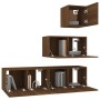 TV furniture set 4 pieces oak brown plywood by vidaXL, TV Furniture - Ref: Foro24-3120319, Price: 130,99 €, Discount: %