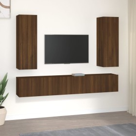 Set de muebles para TV 5 pzas madera contrachapada roble marrón de vidaXL, Muebles TV - Ref: Foro24-3120211, Precio: 198,99 €...