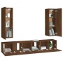 Set de muebles para TV 5 pzas madera contrachapada roble marrón de vidaXL, Muebles TV - Ref: Foro24-3120211, Precio: 198,82 €...