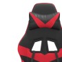 Silla gaming giratoria y reposapiés cuero sintético negro rojo de vidaXL, Sillones para videojuegos - Ref: Foro24-349556, Pre...