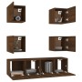 TV furniture set 6 pieces brown oak plywood by vidaXL, TV Furniture - Ref: Foro24-3120241, Price: 149,08 €, Discount: %