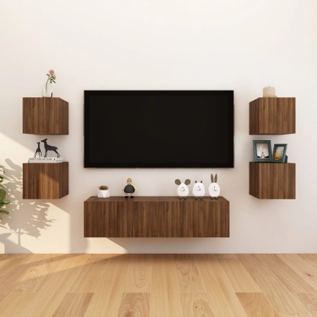 Muebles para TV de pared 8 uds roble marrón 30,5x30x30 cm de vidaXL, Muebles TV - Ref: Foro24-3120325, Precio: 154,08 €, Desc...