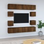 TV furniture set 10 pieces oak brown plywood by vidaXL, TV Furniture - Ref: Foro24-3120217, Price: 284,99 €, Discount: %