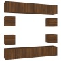 TV furniture set 10 pieces oak brown plywood by vidaXL, TV Furniture - Ref: Foro24-3120217, Price: 284,99 €, Discount: %