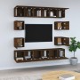 TV furniture set 10 pieces oak brown plywood by vidaXL, TV Furniture - Ref: Foro24-3120217, Price: 284,99 €, Discount: %