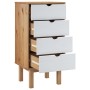 Cajonera OTTA madera maciza de pino marrón y blanco 45x39x90 cm de vidaXL, Cajoneras - Ref: Foro24-348581, Precio: 97,84 €, D...